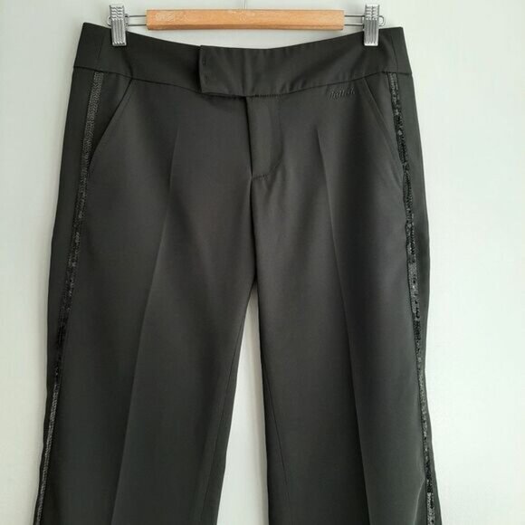KILLAH by MISS SIXTY | Italy Side Sequin Tape Trousers Dress Pants Black Sz 28 - Picture 2 of 14